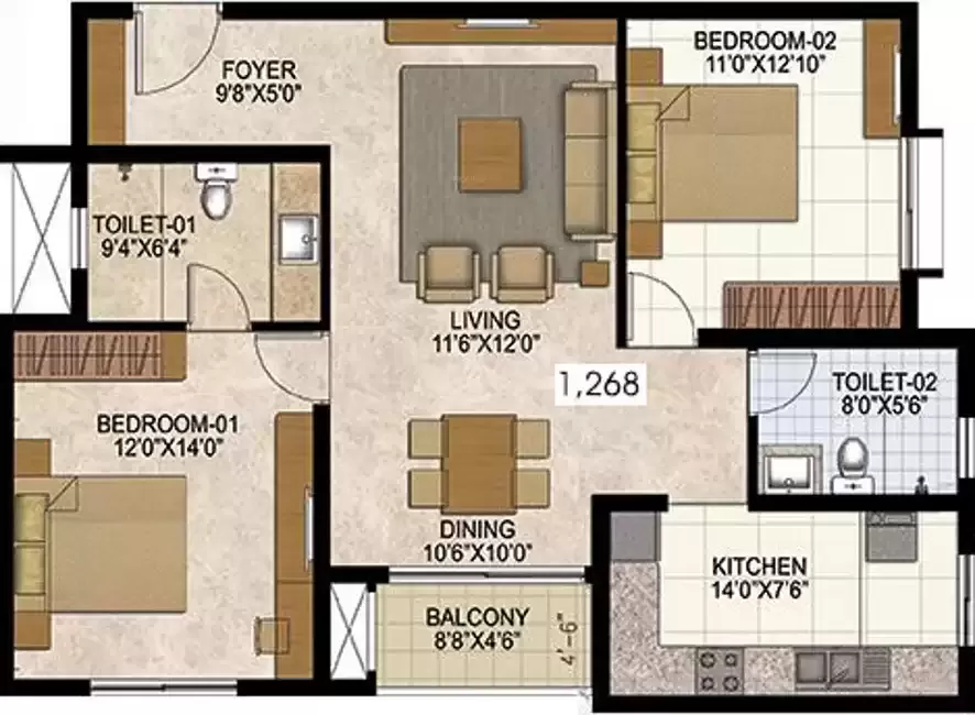 Floor plan for Prestige West Woods