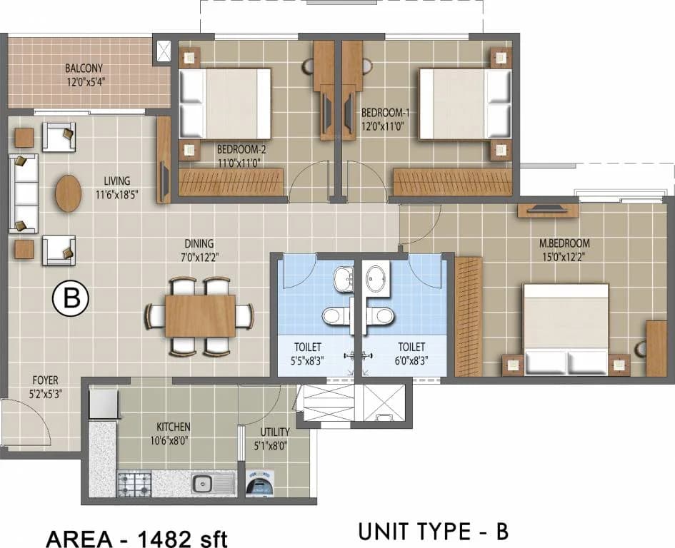 Floor plan for Puravankara Promenade