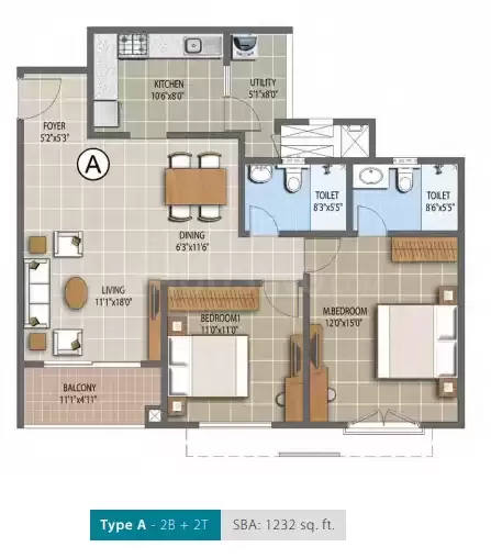 Floor plan for Purva Palm Beach