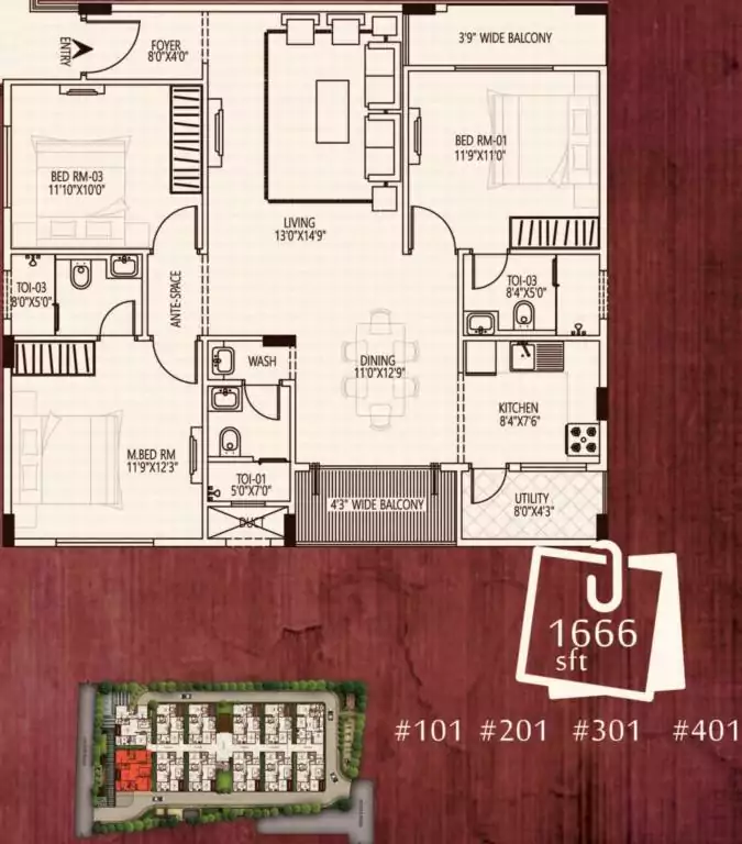 Floor plan for R K Royal Palms