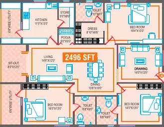 Floor plan for RDB Blue Hope