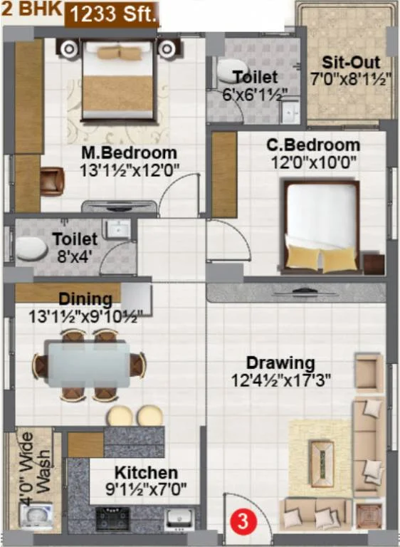 Floor plan for RR Tropicana