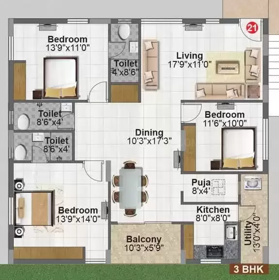 Floor plan for RV Akshobhya