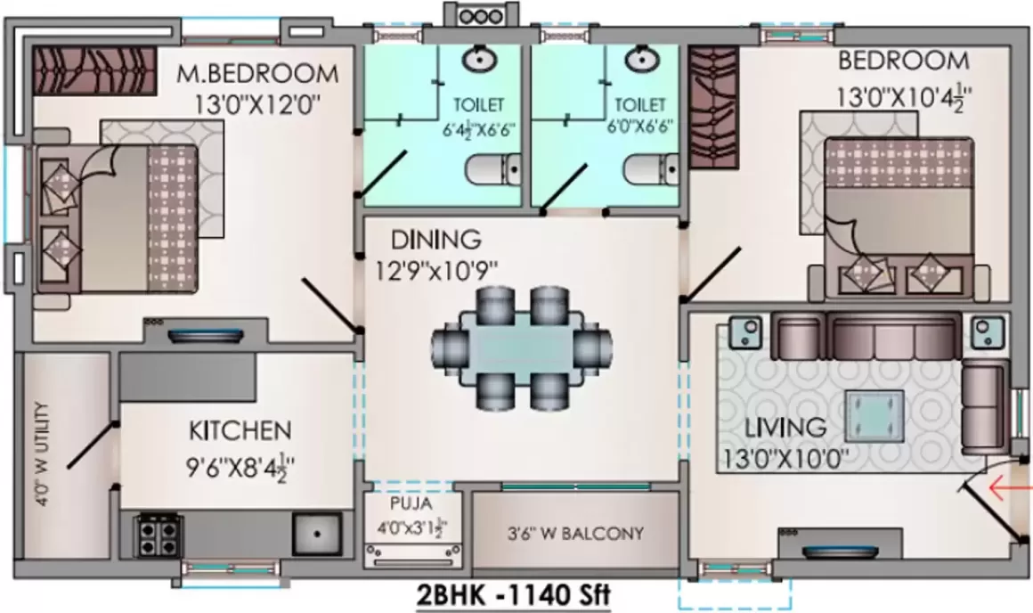 Floor plan for Riddhi Valentino