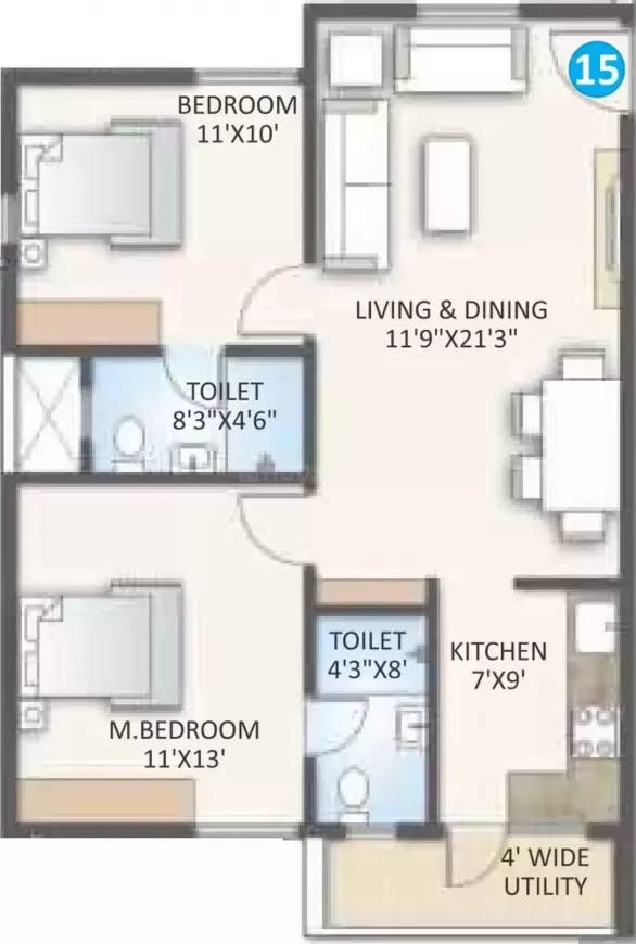 Floor plan for Rsun Clover Apartments Homes