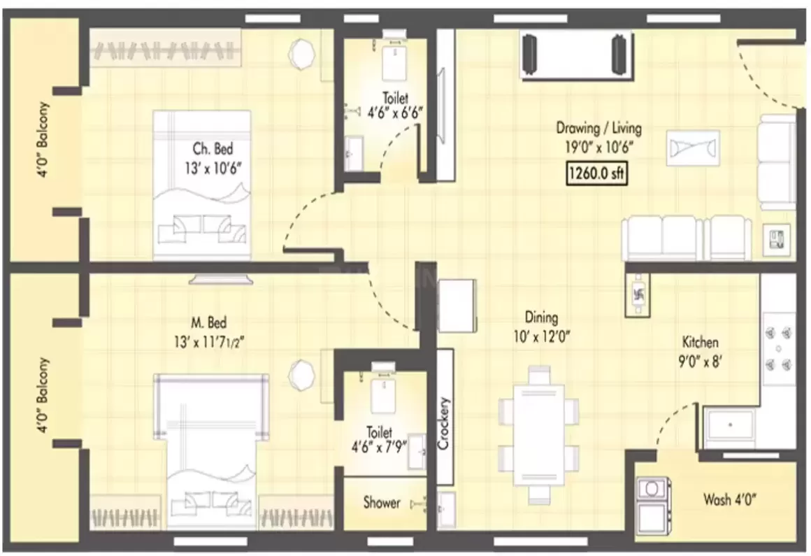 Floor plan for Sai Mirra Panchajanya