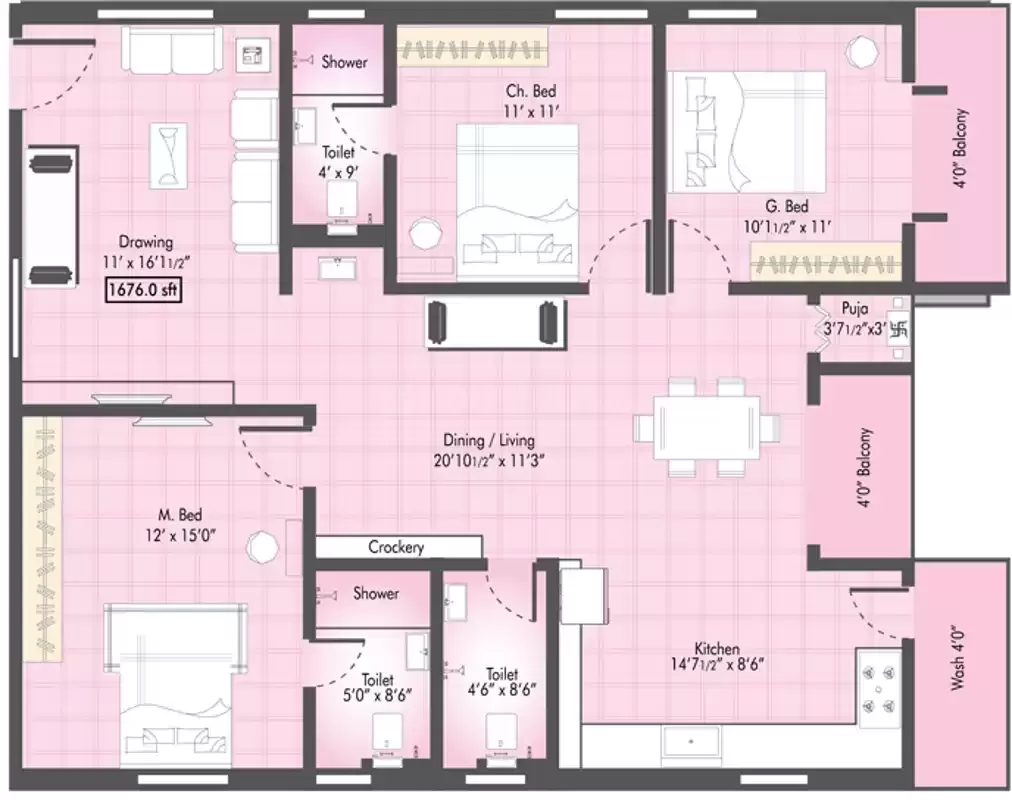 Floor plan for Sai Mirra Panchajanya