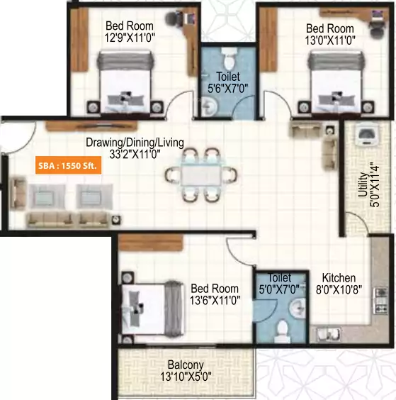 Floor plan for Sai Purvi Symphony