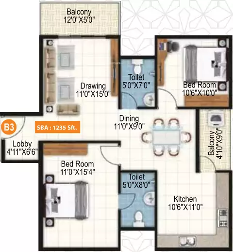 Floor plan for Sai Purvi Symphony