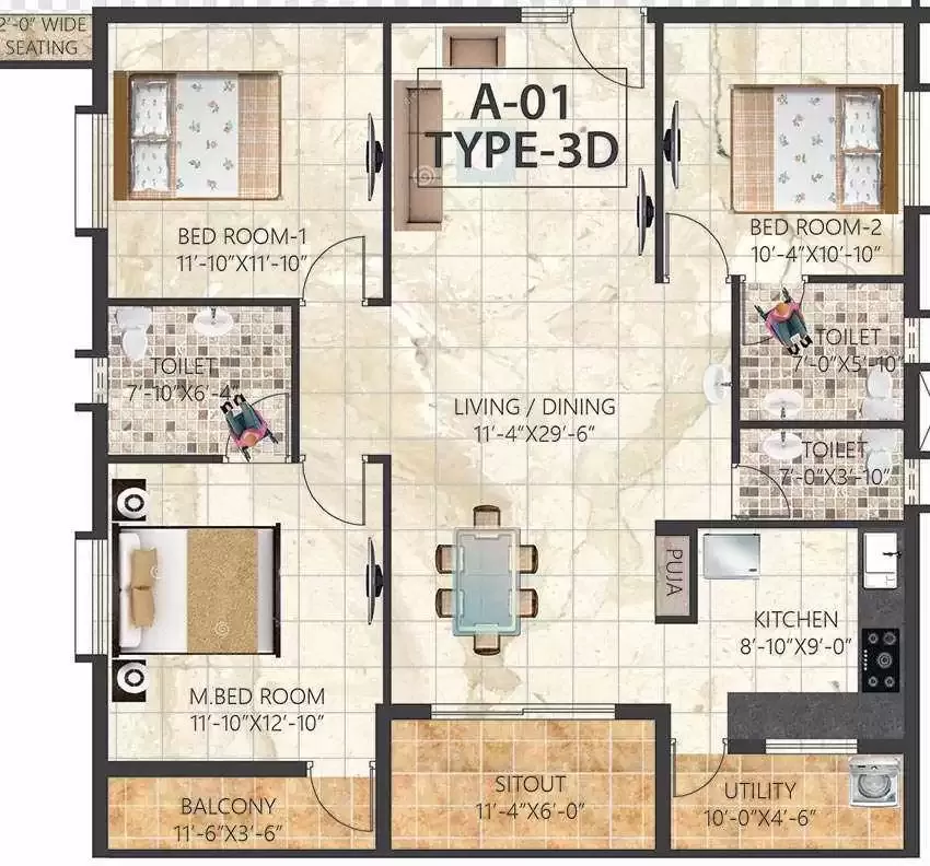 Floor plan for Saket Pranamam