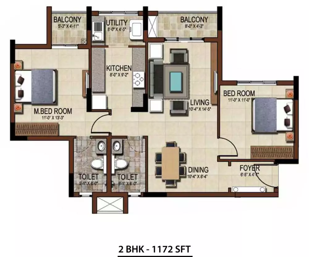 Floor plan for Salarpuria Sattva East Crest