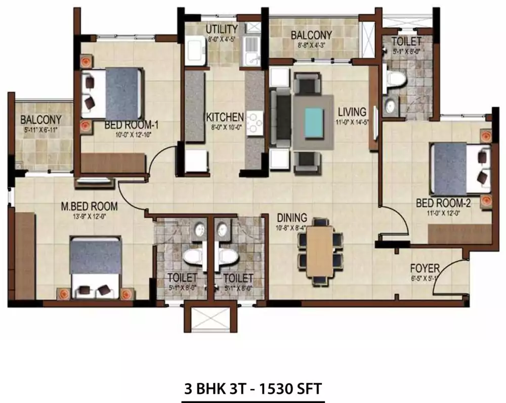 Floor plan for Salarpuria Sattva East Crest