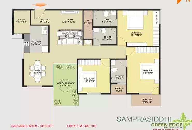 Floor plan for Samprasiddhi Green Edge