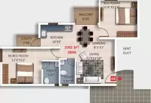 Floor plan for Saritha Fortune