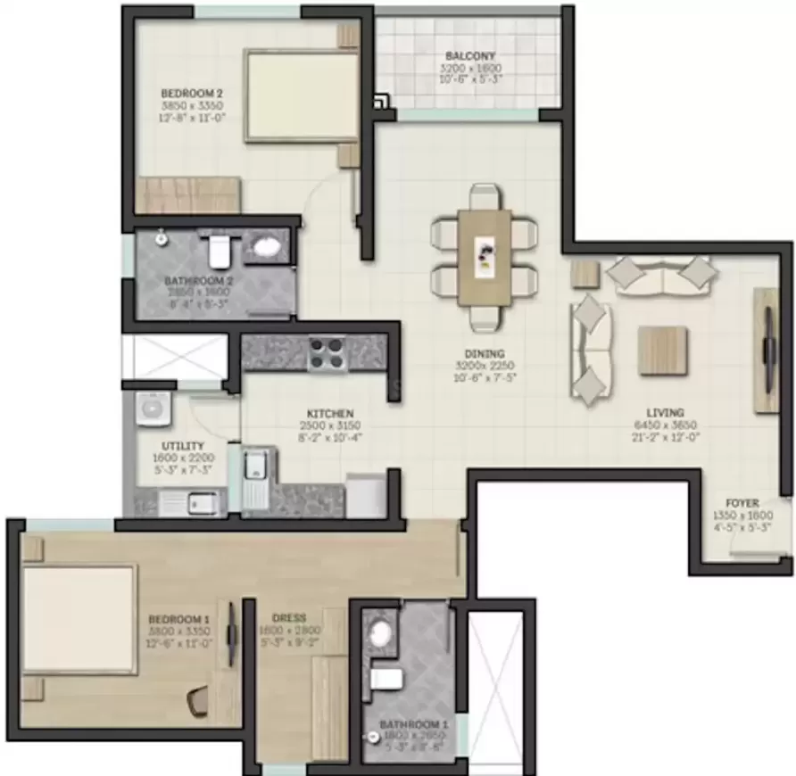 Floor plan for Sobha Palm Court