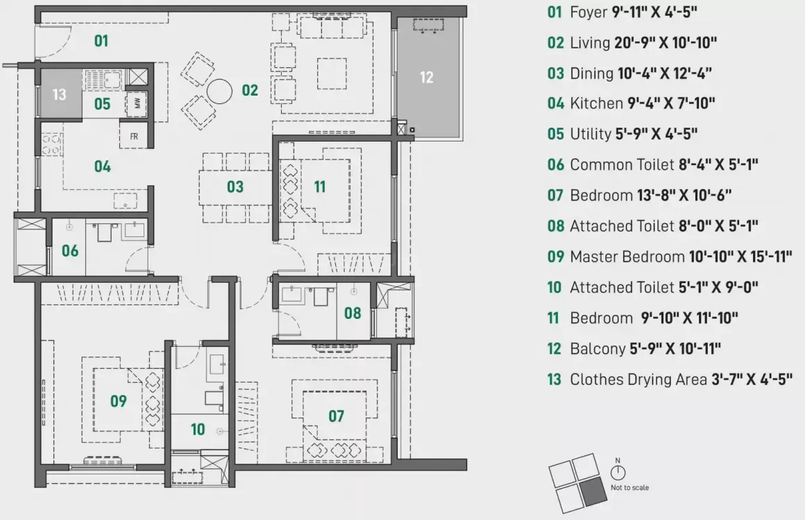 Floor plan for Spectra Raaya