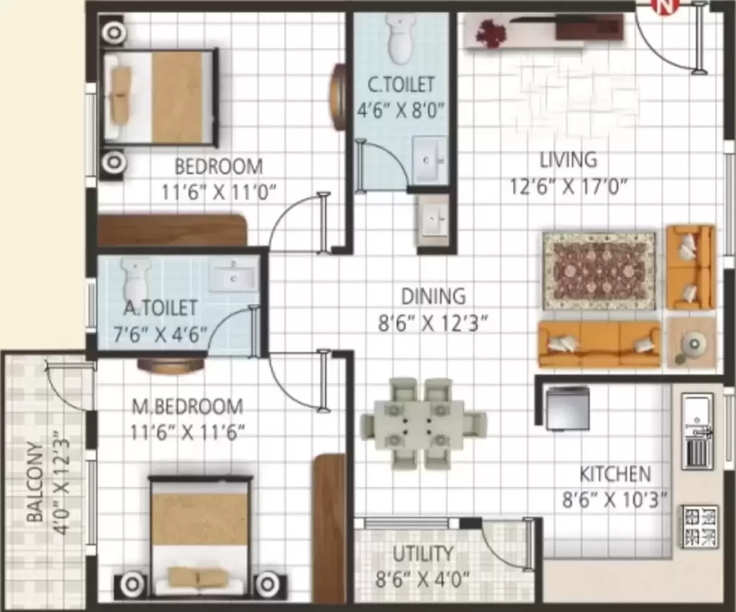 Floor plan for Sri Vani Orchids