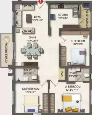 Floor plan for Theme Vista