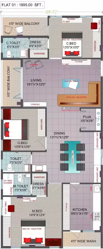 Floor plan for Thipparthi Fort House Premium