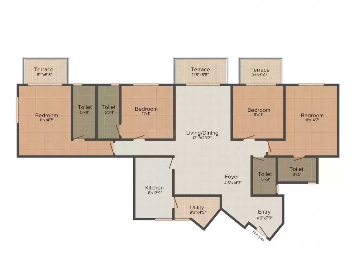 Floor plan for Unishire Belvedere Premia
