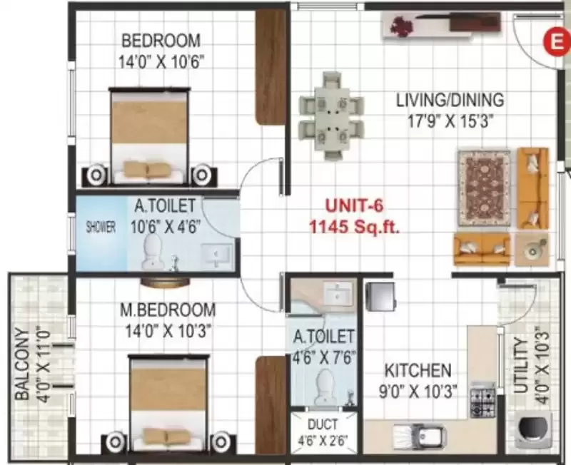 Floor plan for V K Krishna Gardenia