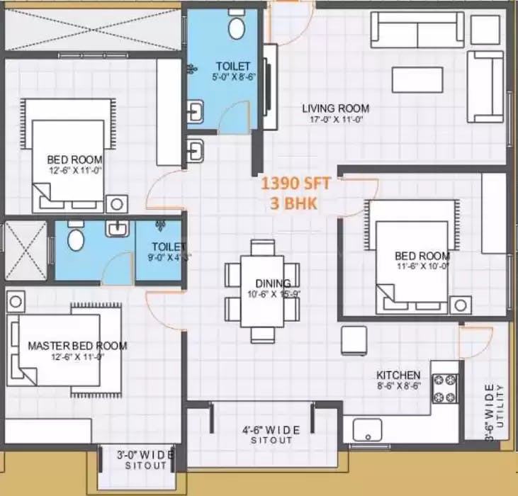 Floor plan for VR Shobha Meadows