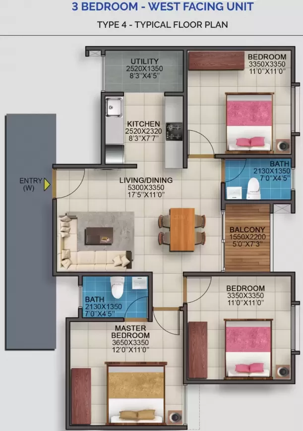 Floor plan for Vaishnavi Serene