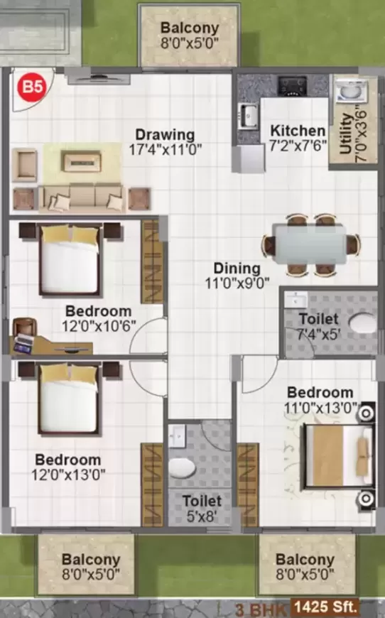 Floor plan for Vaishno Solitaire