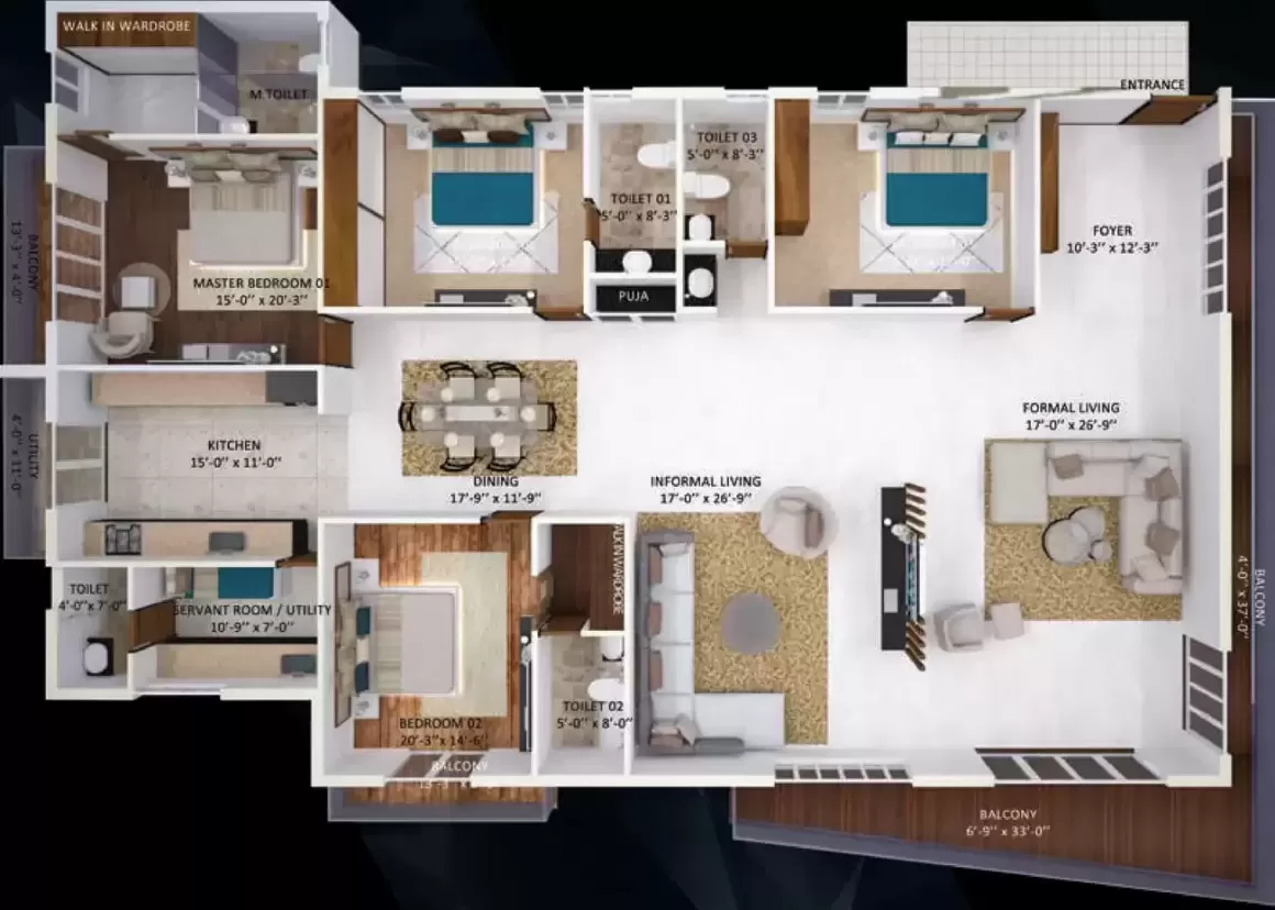 Floor plan for Vaishnodevi L Opulence