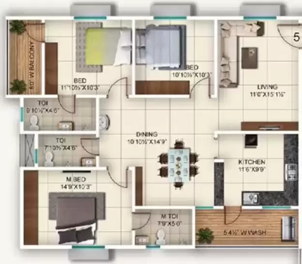 Floor plan for Vazhraa Prathik