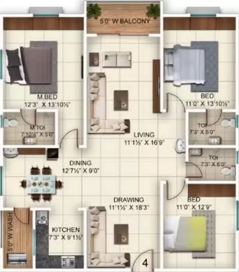 Floor plan for Vazhraa Vihhari