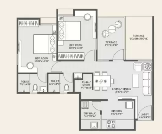 Floor plan for Vilas Javdekar Yashwin Anand