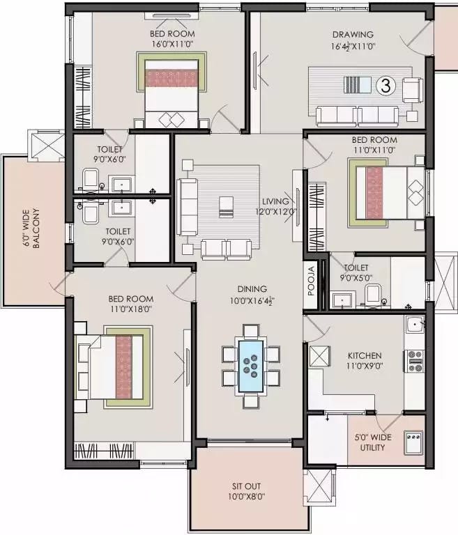 Floor plan for Sri Aditya Athena