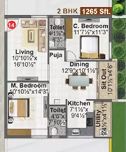 Floor plan for Concrete Vivanta