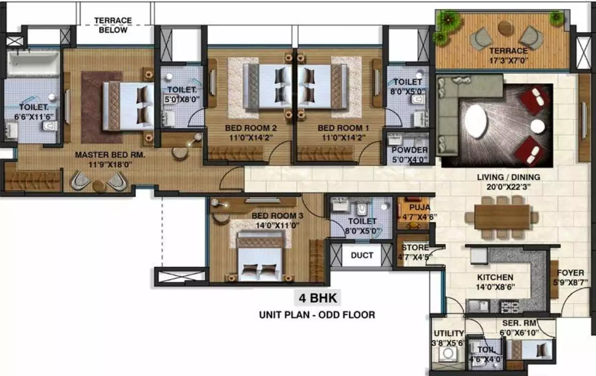 Floor plan for Lodha Belmondo