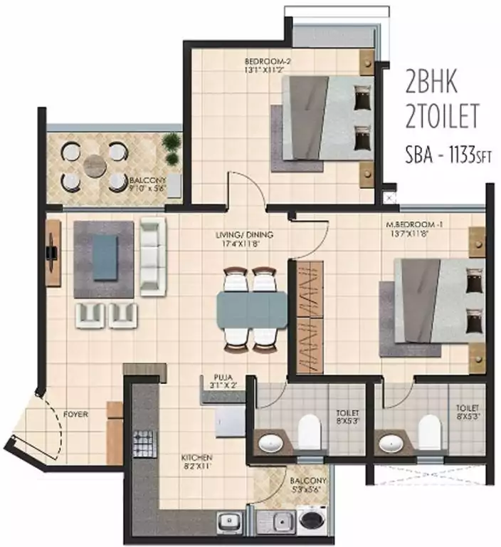 Floor plan for Durga Petals