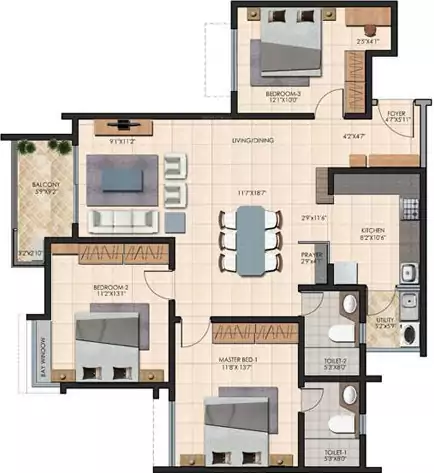 Floor plan for Durga Petals