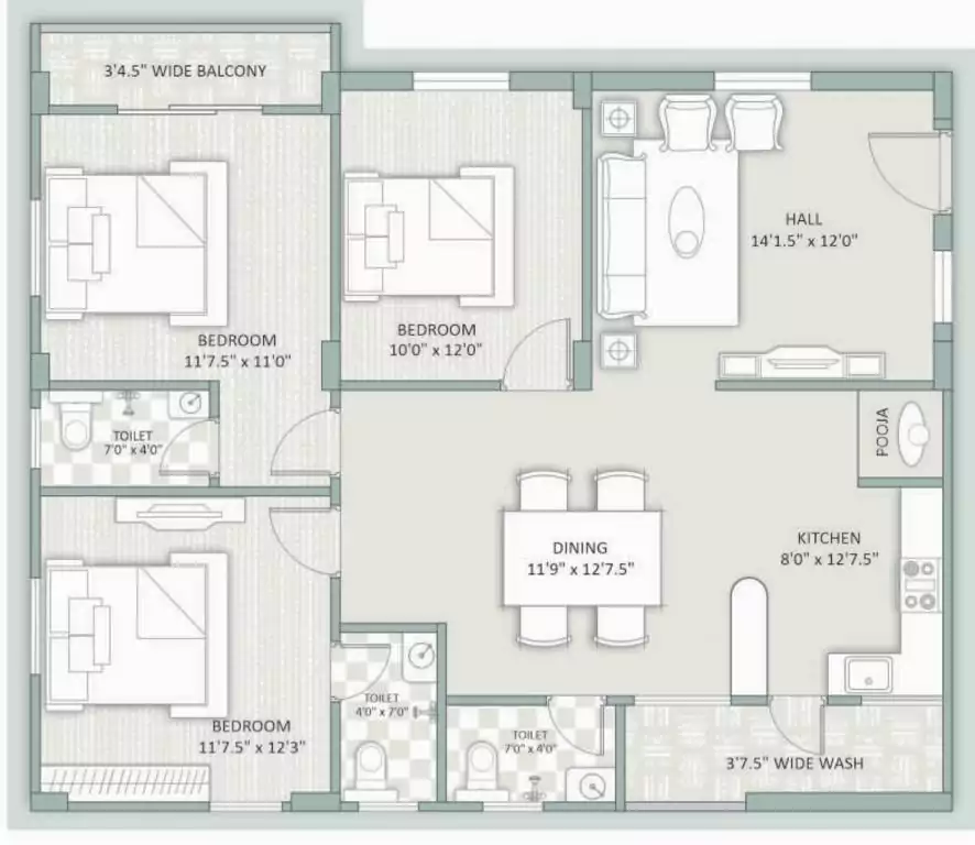 Floor plan for Infocity Emerald