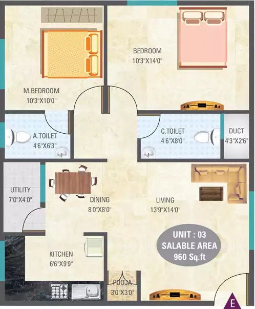 Floor plan for 5 Elements Eshwaree Orchids