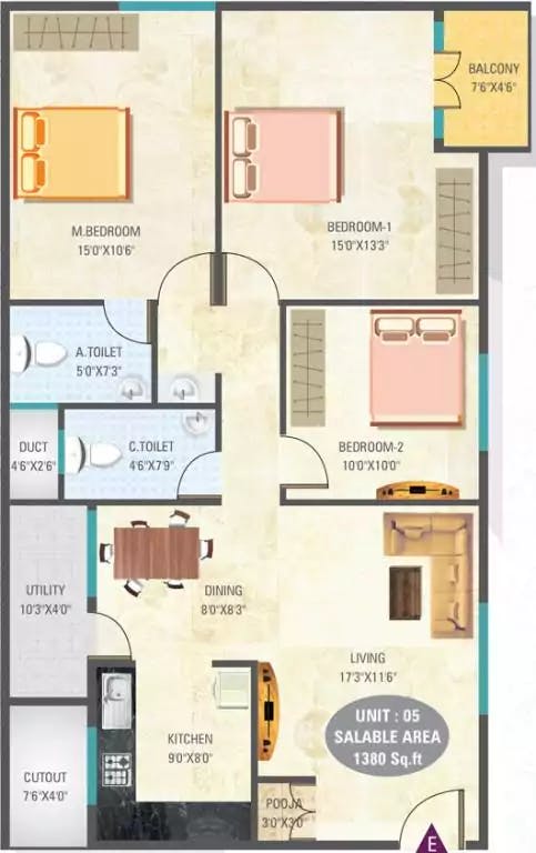 Floor plan for 5 Elements Eshwaree Orchids