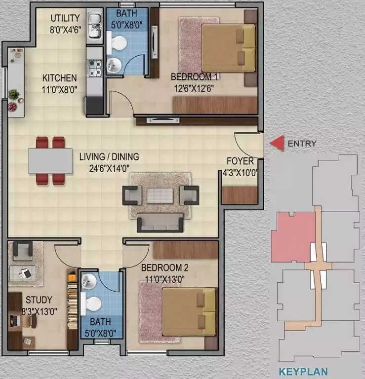 Floor plan for Ezzy Gallery Central