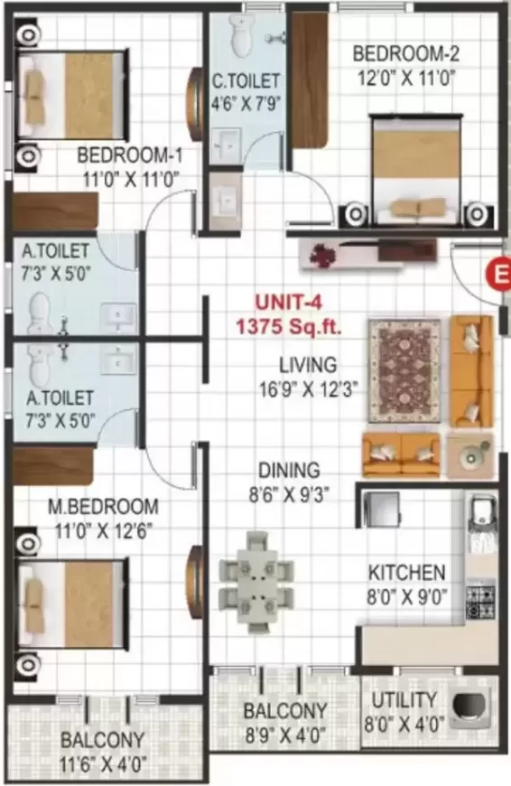 Floor plan for V K Krishna Gardenia