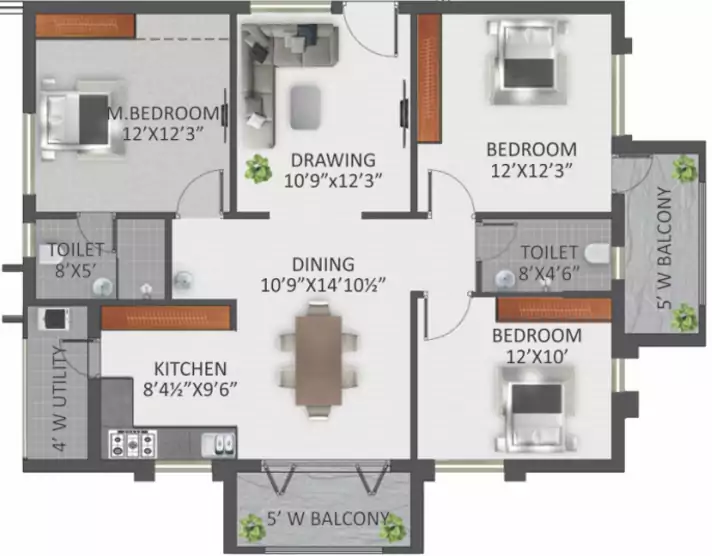 Floor plan for GreenMark Galaxy Apartments