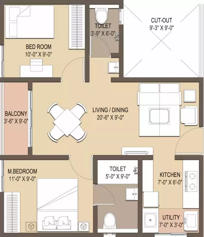 Floor plan for GM Ambitious Enclave