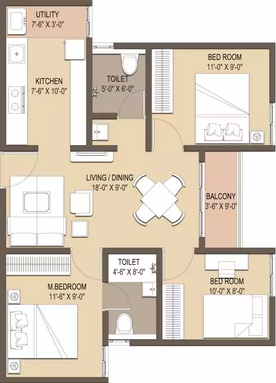 Floor plan for GM Ambitious Enclave