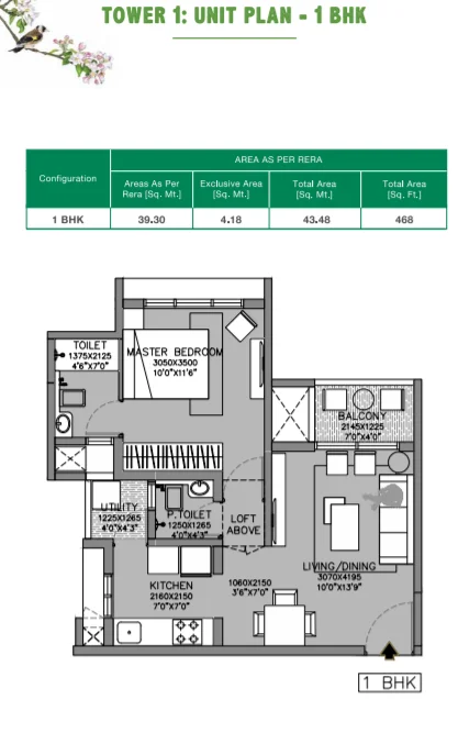 Floor plan for Godrej Green Vistas