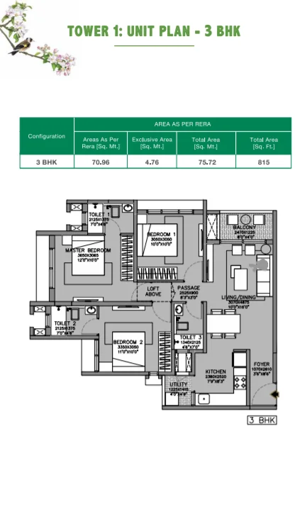 Floor plan for Godrej Green Vistas