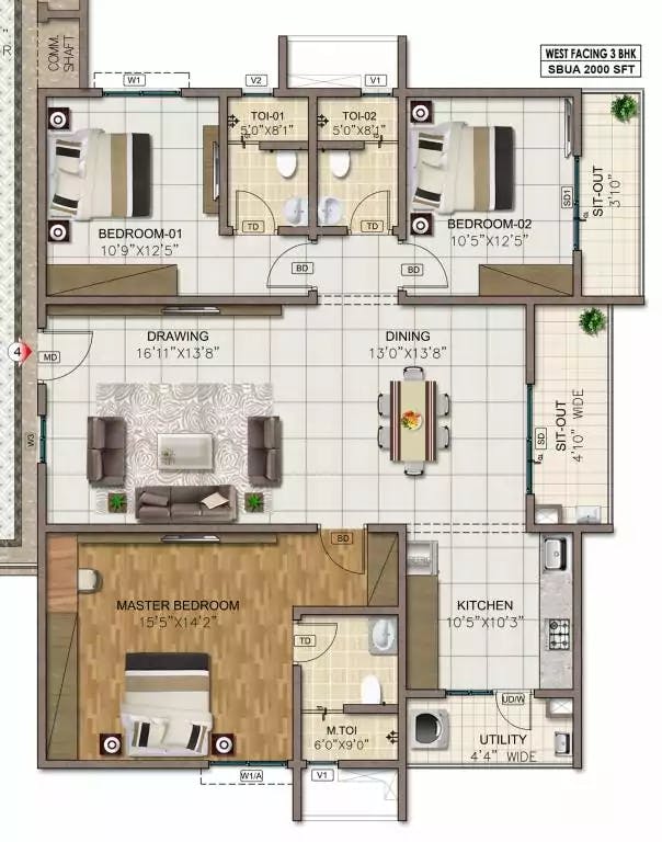 Floor plan for Sumadhura Horizon