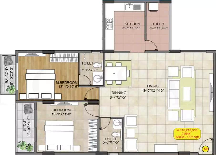 Floor plan for Hoysala Hallmark Lalith