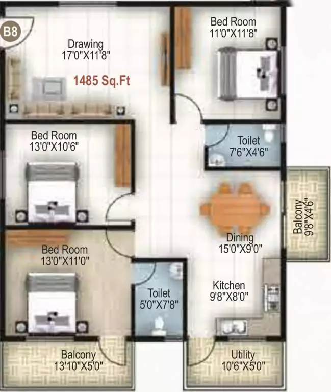 Floor plan for Jeevan Grandeur